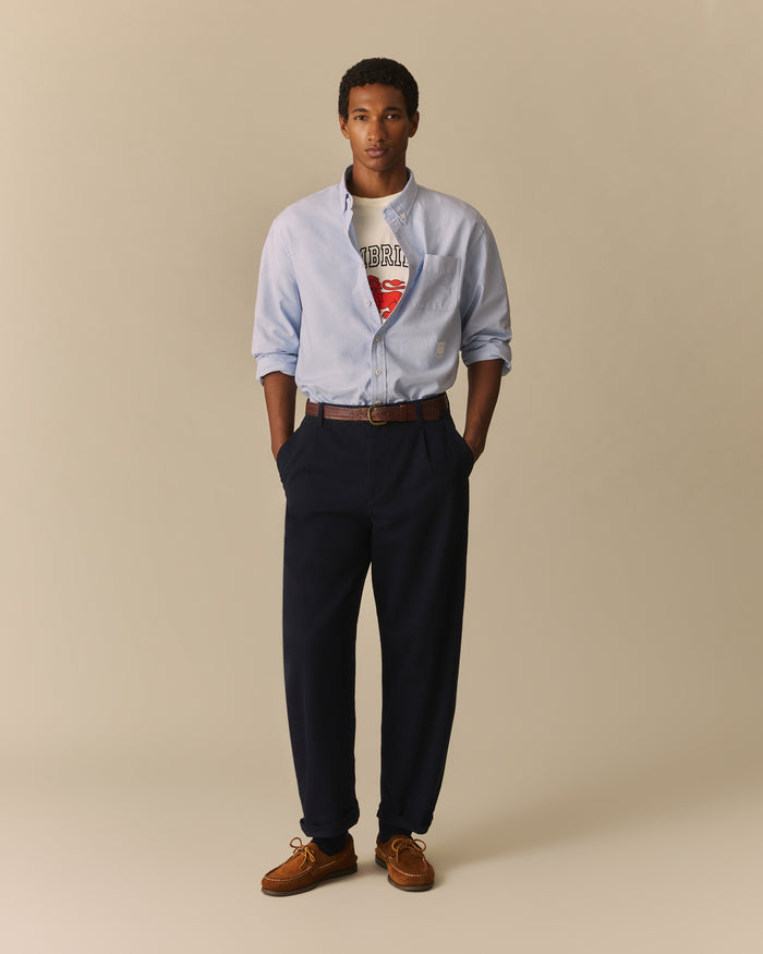 Franklin Relaxed Garment Dyed Oxford Shirt Light Blue Light Blue / XL