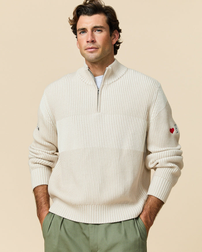 Gambling Cashmere Quarter Zip Cream