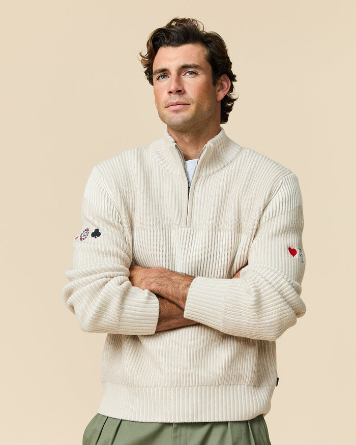 Gambling Cashmere Quarter Zip Cream