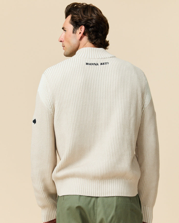 Gambling Cashmere Quarter Zip Cream