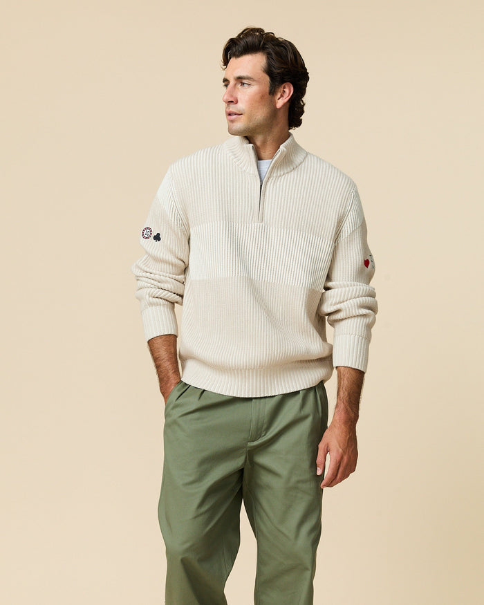 Gambling Cashmere Quarter Zip Cream