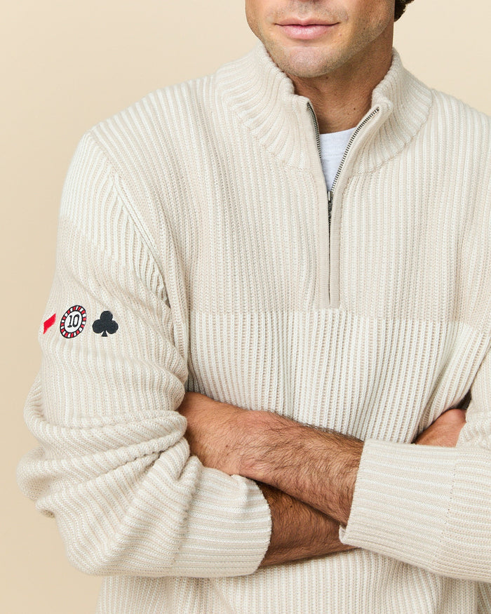Gambling Cashmere Quarter Zip Cream