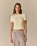 Gemma Cotton Cable Sheep Crewneck Sweater Ivory Ivory / XL
