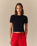 Gemma Cotton Cable Sheep Crewneck Sweater Navy Navy / XL