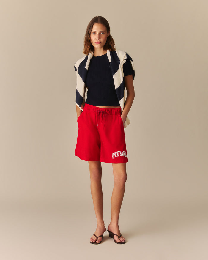Gemma Cotton Cable Sheep Crewneck Sweater Navy Navy / XL