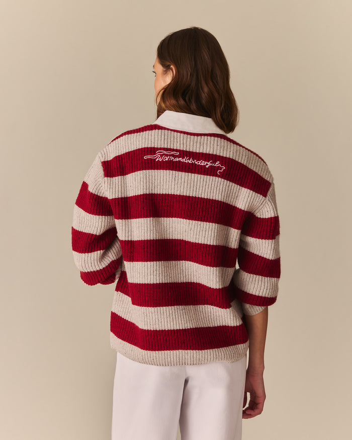 Gigi Wool Sheep Striped Rugby Multi-Color Multi-Color / XL