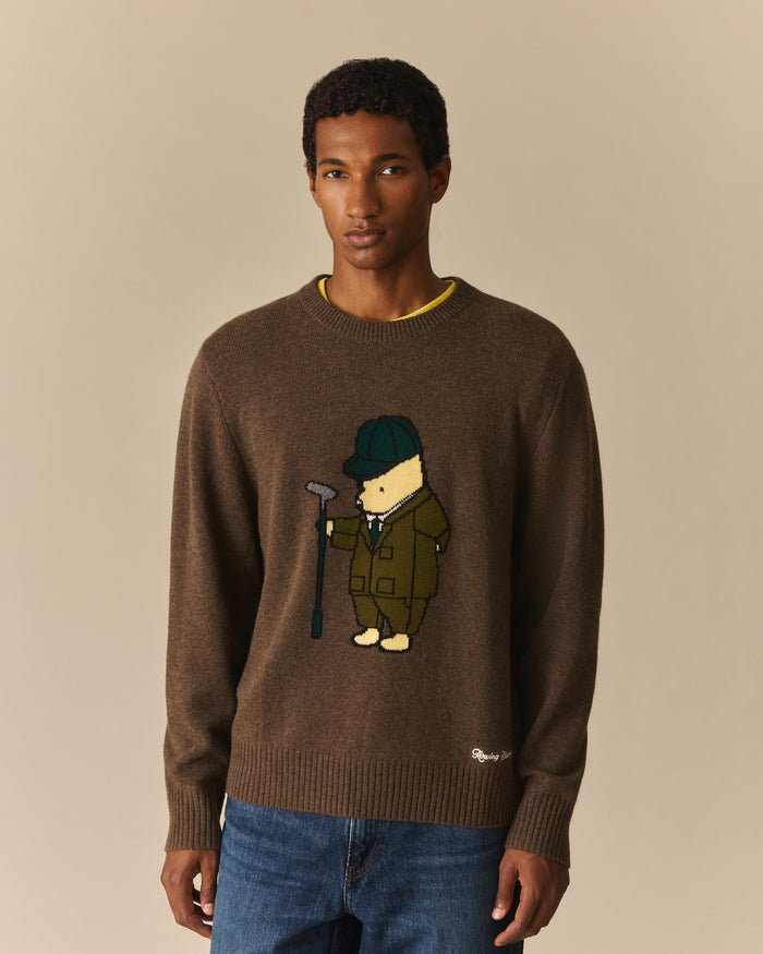 Golf Pooh Cashmere Sweater Dark Brown Dark Brown / XL