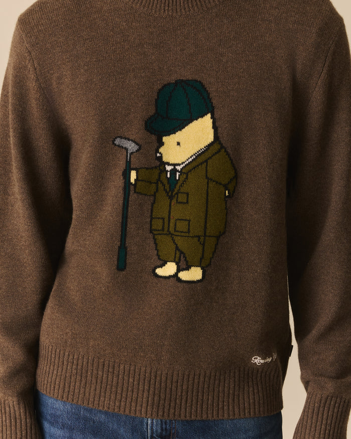 Golf Pooh Cashmere Sweater Dark Brown Dark Brown / XL