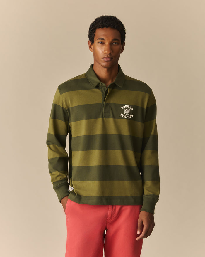 Golf Stripe Harrison Rugby Green Green / XL