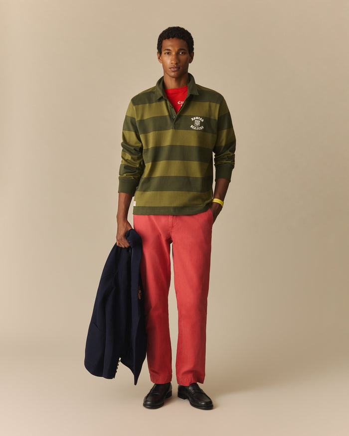 Golf Stripe Harrison Rugby Green Green / XL