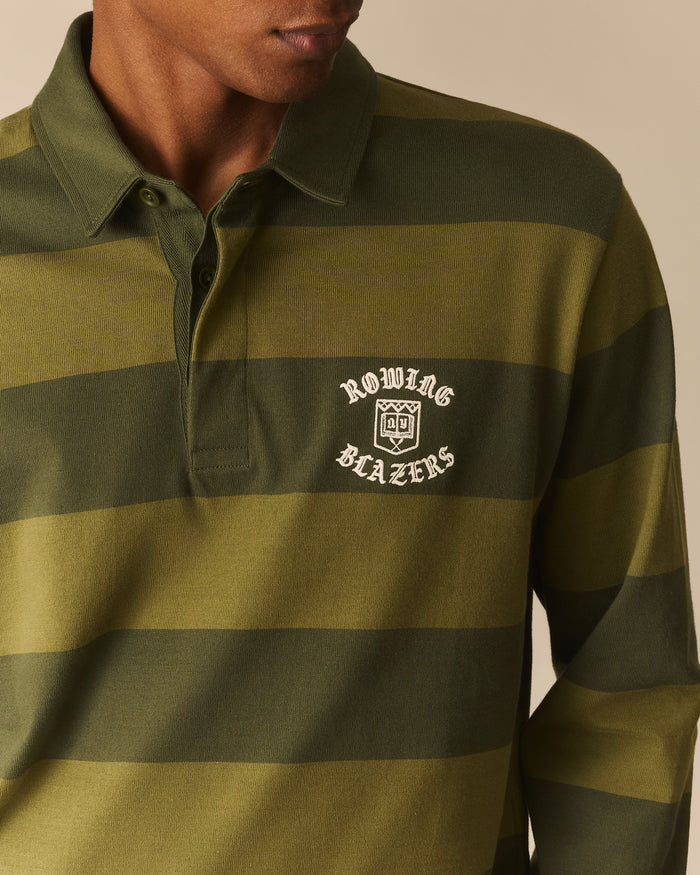 Golf Stripe Harrison Rugby Green Green / XL