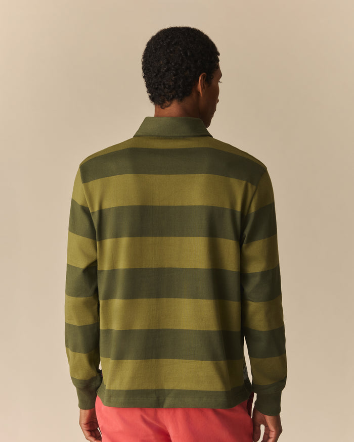Golf Stripe Harrison Rugby Green Green / XL
