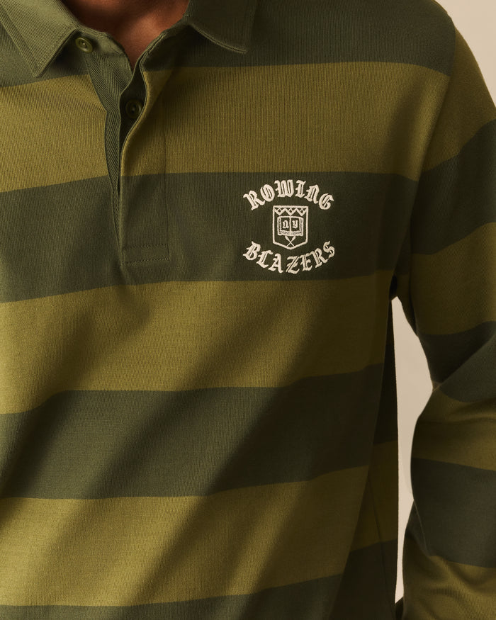 Golf Stripe Harrison Rugby Green Green / XL