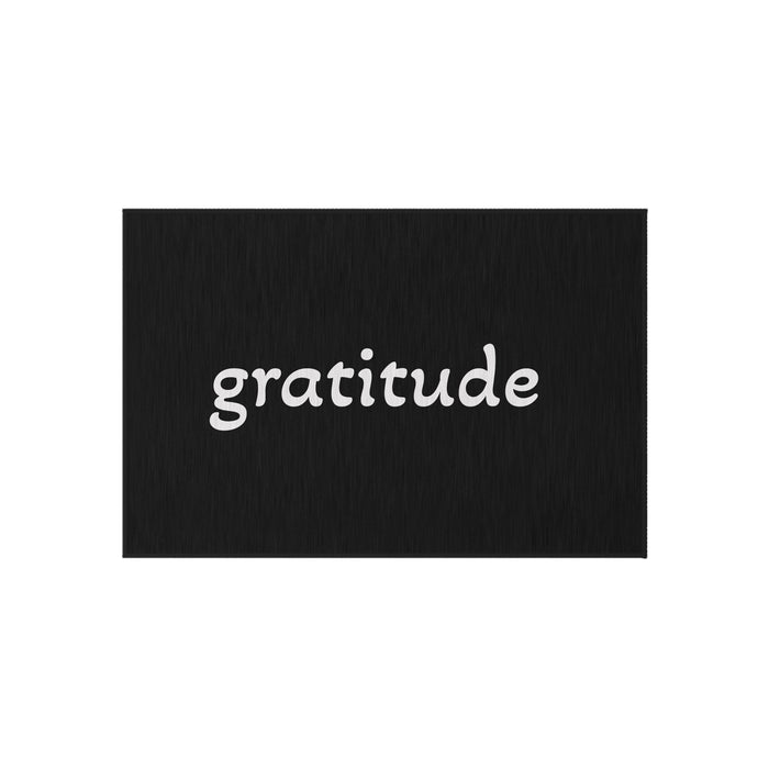 Gratitude Outdoor Rug — Simple Script Doormat for Porch & Patio