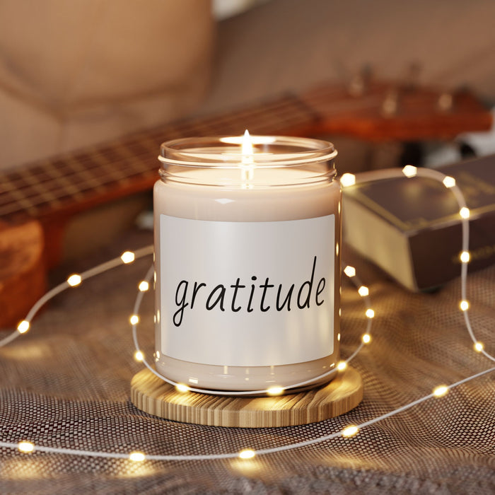 Gratitude Soy Candle — 9 oz Scented Jar for Mindfulness & Gifts