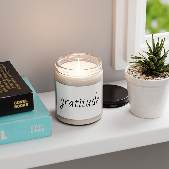 Gratitude Soy Candle — 9 oz Scented Jar for Mindfulness & Gifts