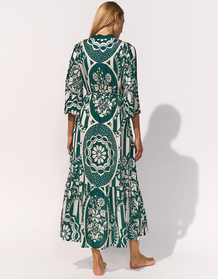 Maryan Mehlhorn Halcyon Dress - Cream Teal - Simply Beach UK