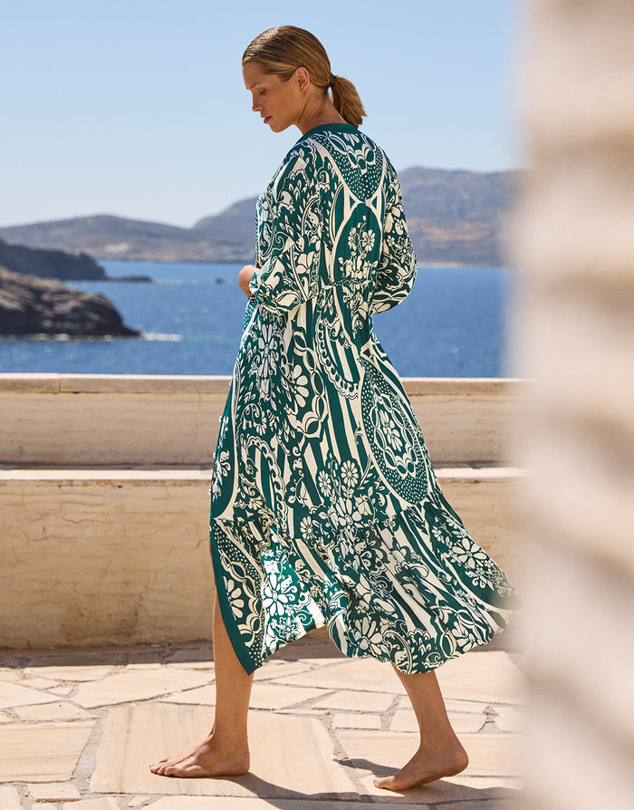 Maryan Mehlhorn Halcyon Dress - Cream Teal - Simply Beach UK