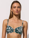 Maryan Mehlhorn Halcyon Underwired Bikini Top - Cream Teal - Simply Beach UK