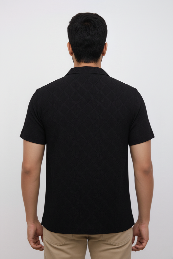 Half Sleeves Shirt - Crinkle Black
