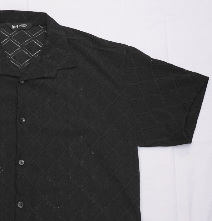 Half Sleeves Shirt - Crinkle Black