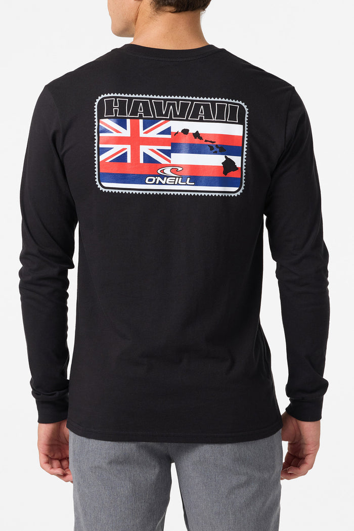 Hawaii Flag 2 Standard Fit Long Sleeve Tee - Black | O'Neill