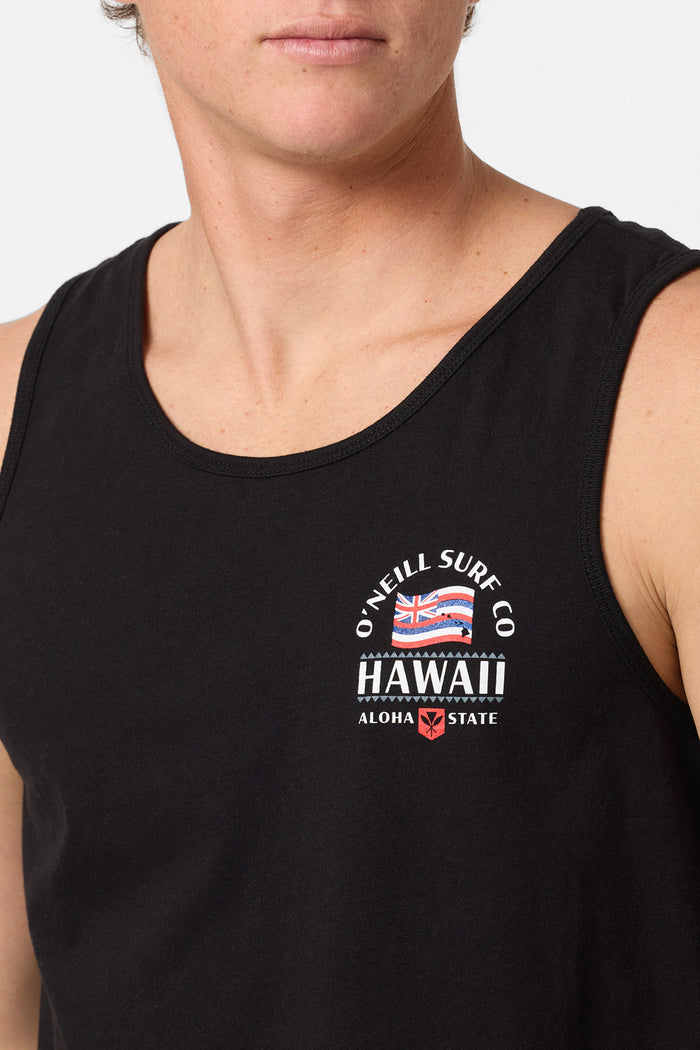 Hawaii Flag Standard Fit Tank - Black | O'Neill