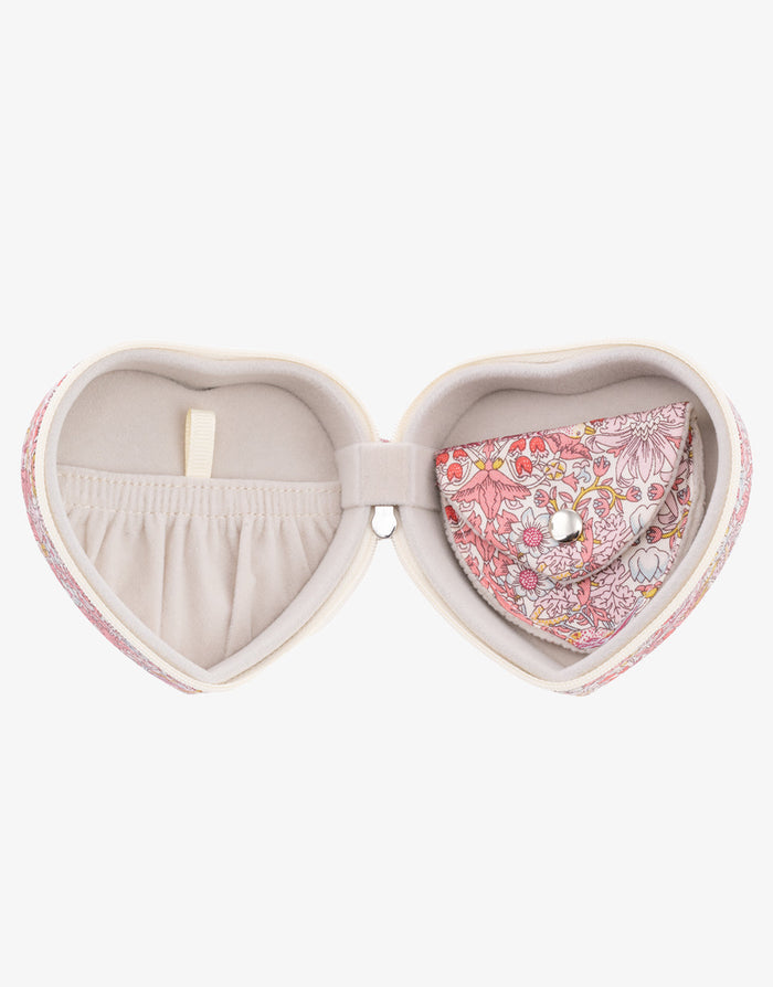 Emilia Heart Jewellery Box - Liberty Strawberry Pink - Simply Beach UK