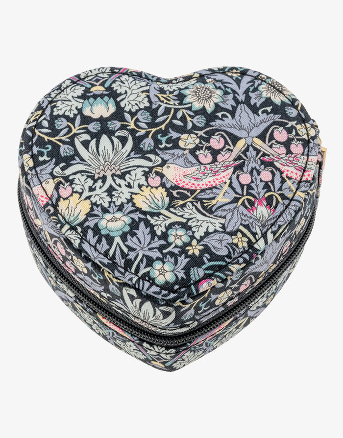 Emilia Heart Jewellery Box - Liberty Strawberry Thief - Simply Beach UK