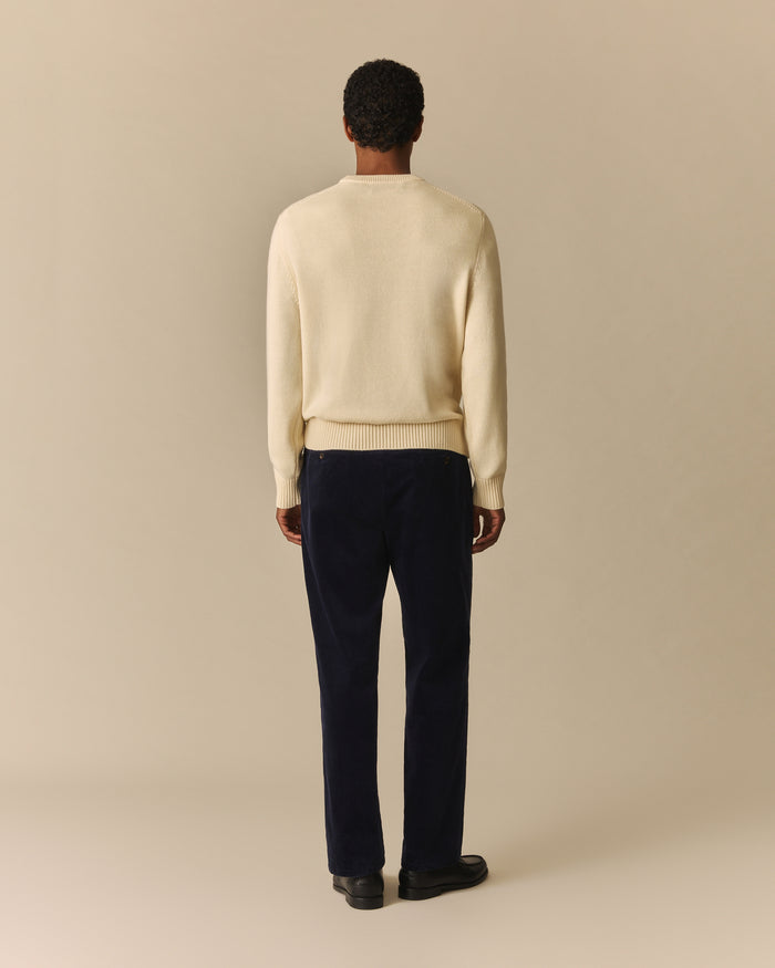 Henry Pleated Corduroy Pant Navy Navy / 38