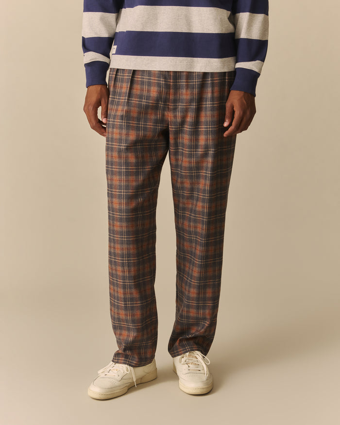 Henry Pleated Flannel Pant Multi-Color Multi-Color / 38