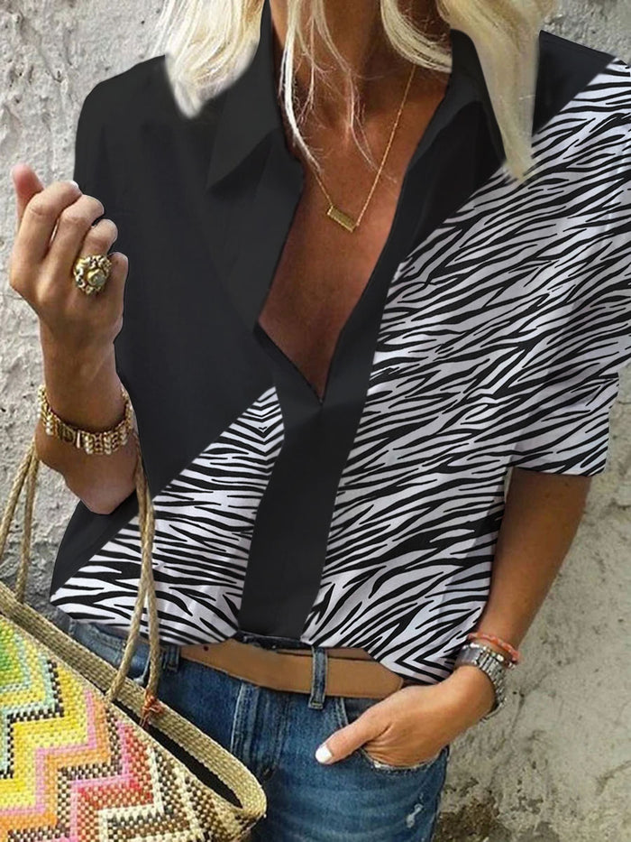 Holiday Casual Zebra Print T-shirt