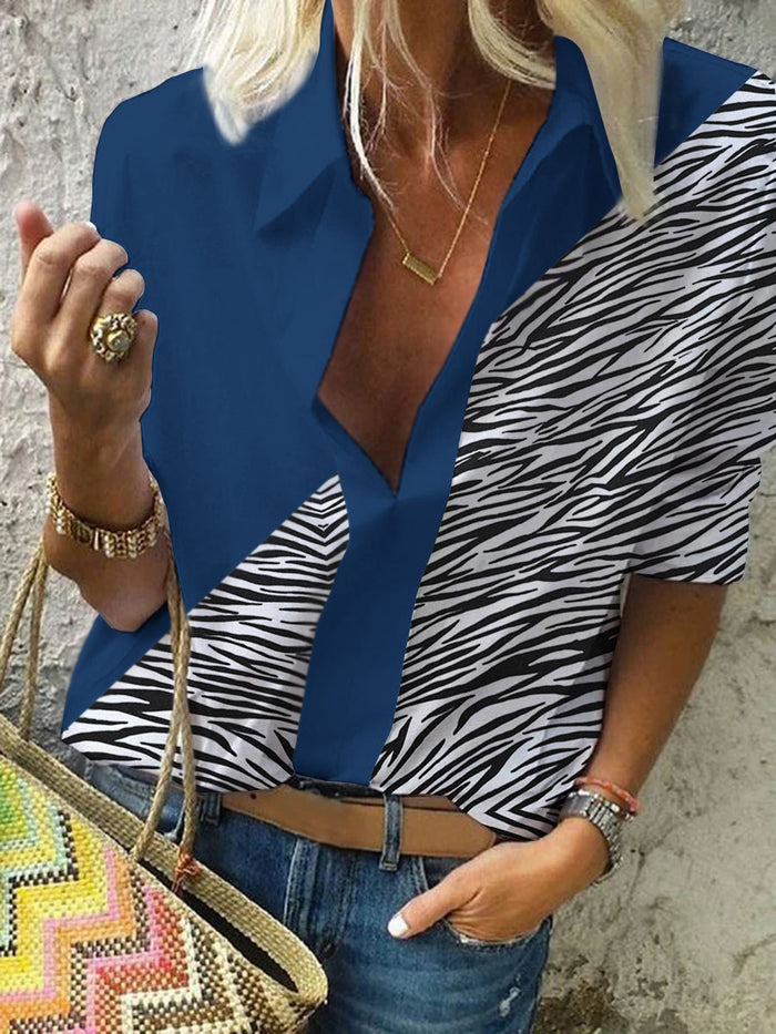 Holiday Casual Zebra Print T-shirt