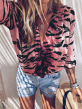 Holiday Fashion Leopard Print V-neck Top