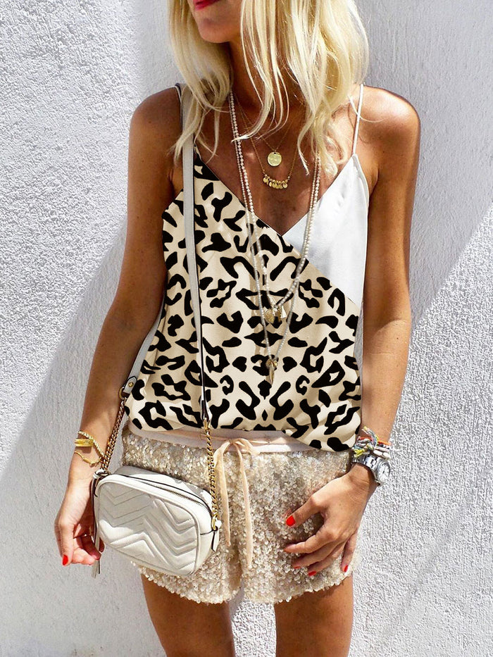 Holiday Harness Stitching Leopard Print Vest