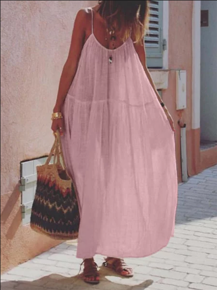 Holiday Loose Low-key with Solid Color Dress