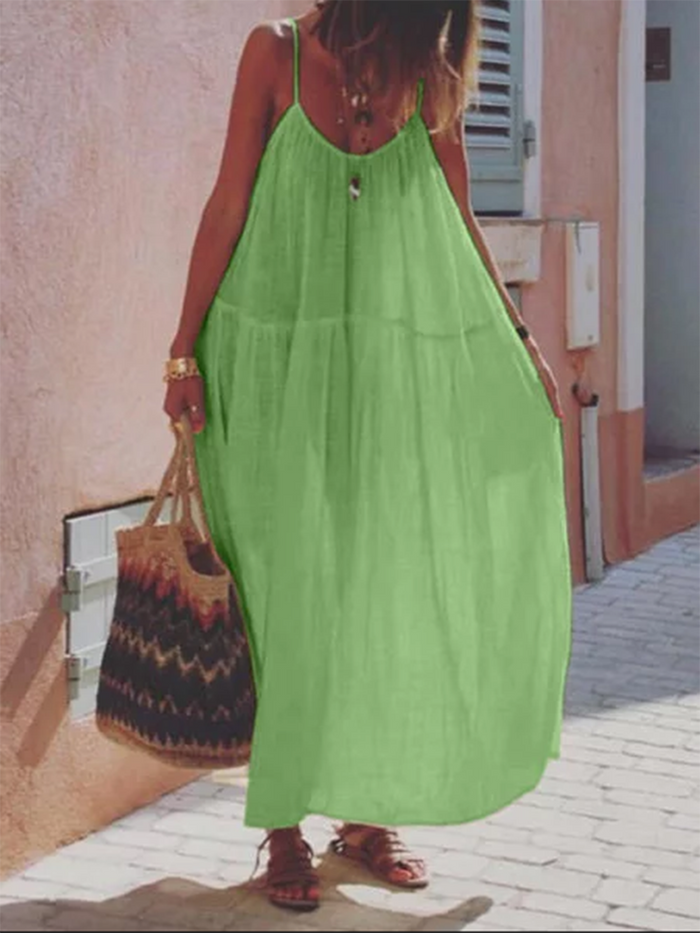 Holiday Loose Low-key with Solid Color Dress