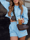 Hooded Long Sleeve Solid Top & Short Set