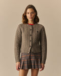 Josephine Wool Fisherman Cable Cardigan Beige Beige / XL