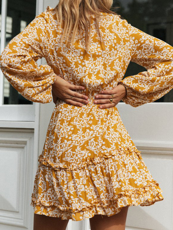 Knotted Ruffled Casual Dress