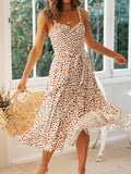 Lace-up Printed Casual Dress