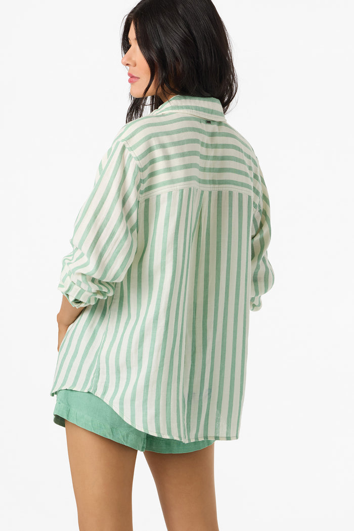 Leni Stripe Relaxed Long Sleeve Top - Green | O'Neill
