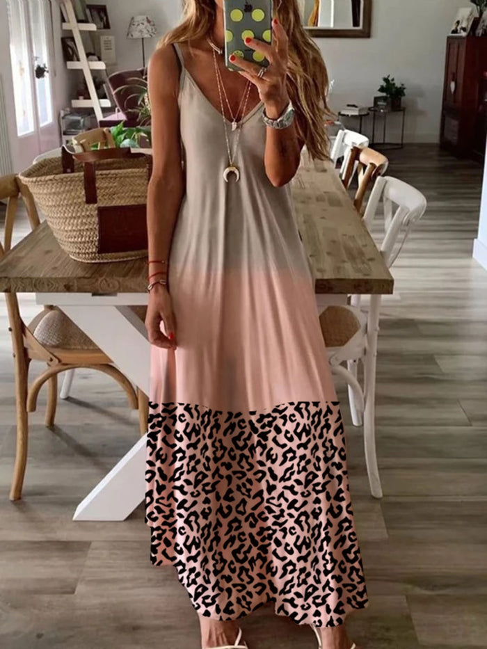 Leopard Print Dress with Casual Strap