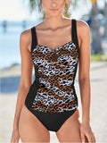 Leopard Print Split Swimsuit Tankini