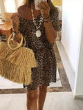 Leopard Vintage Cotton Printed Dresses