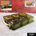 Liger Multipurpose Transparent Spice Jar Set With Tray And Lids 400ml Approx (6 Pc)