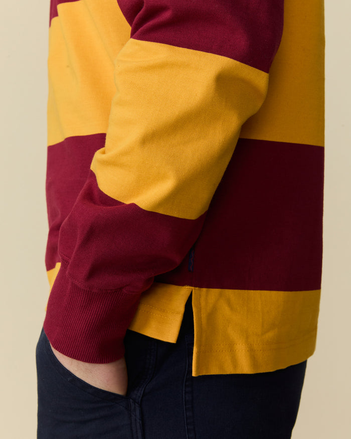 Lightweight Stripe Cotton Winnie-the-Pooh Rugby Burgundy