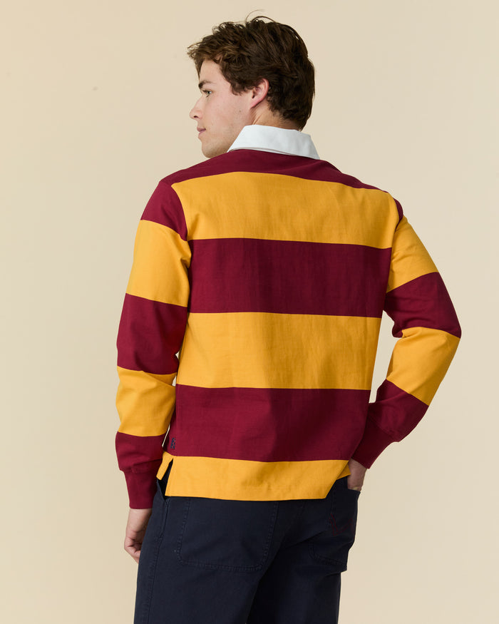 Lightweight Stripe Cotton Winnie-the-Pooh Rugby Burgundy