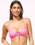 Lidea Line Up Underwired Bikini Top - Pink and White - Simply Beach UK