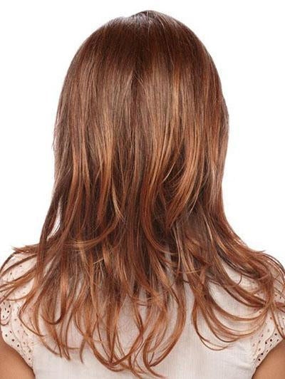 Long Brown-Red Curly Synthetic Wigs
